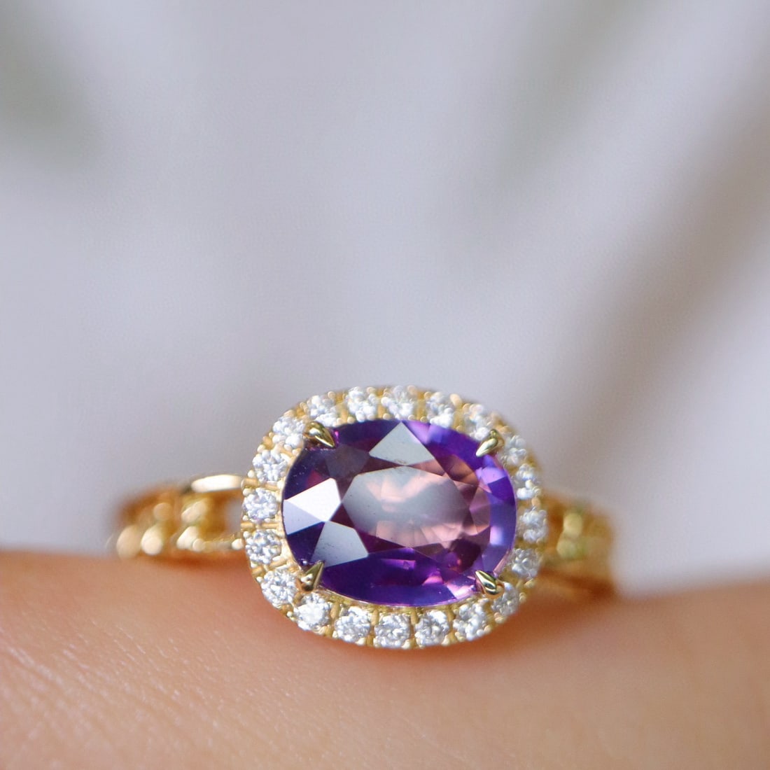 14k Gold 1.23 Ct Natural Sapphire & Diamond Ring - 2