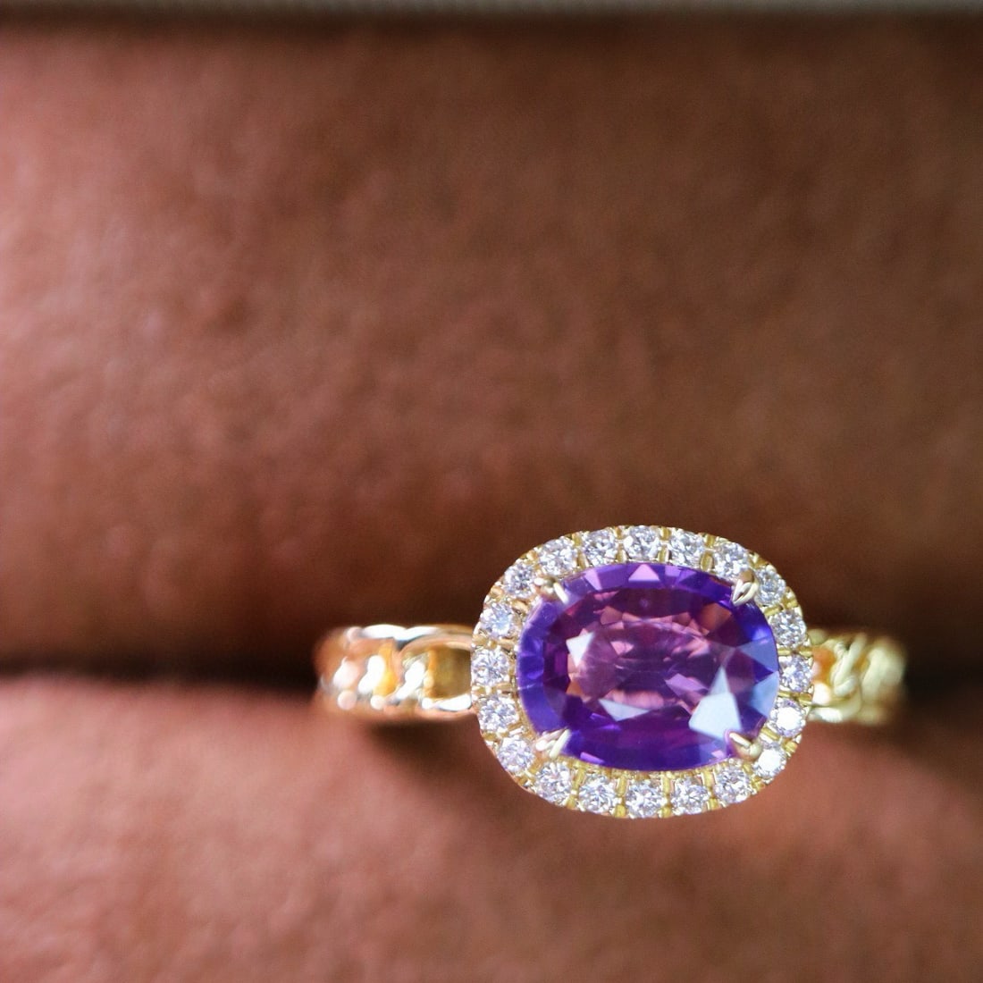14k Gold 1.23 Ct Natural Sapphire & Diamond Ring - 3