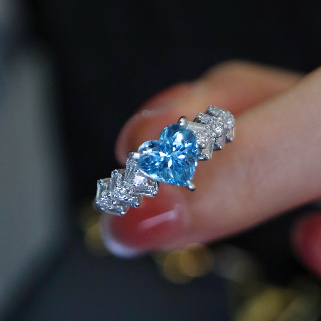 14k Gold 1.34 Ctw Natural Aquamarine & Diamond Ring - 6