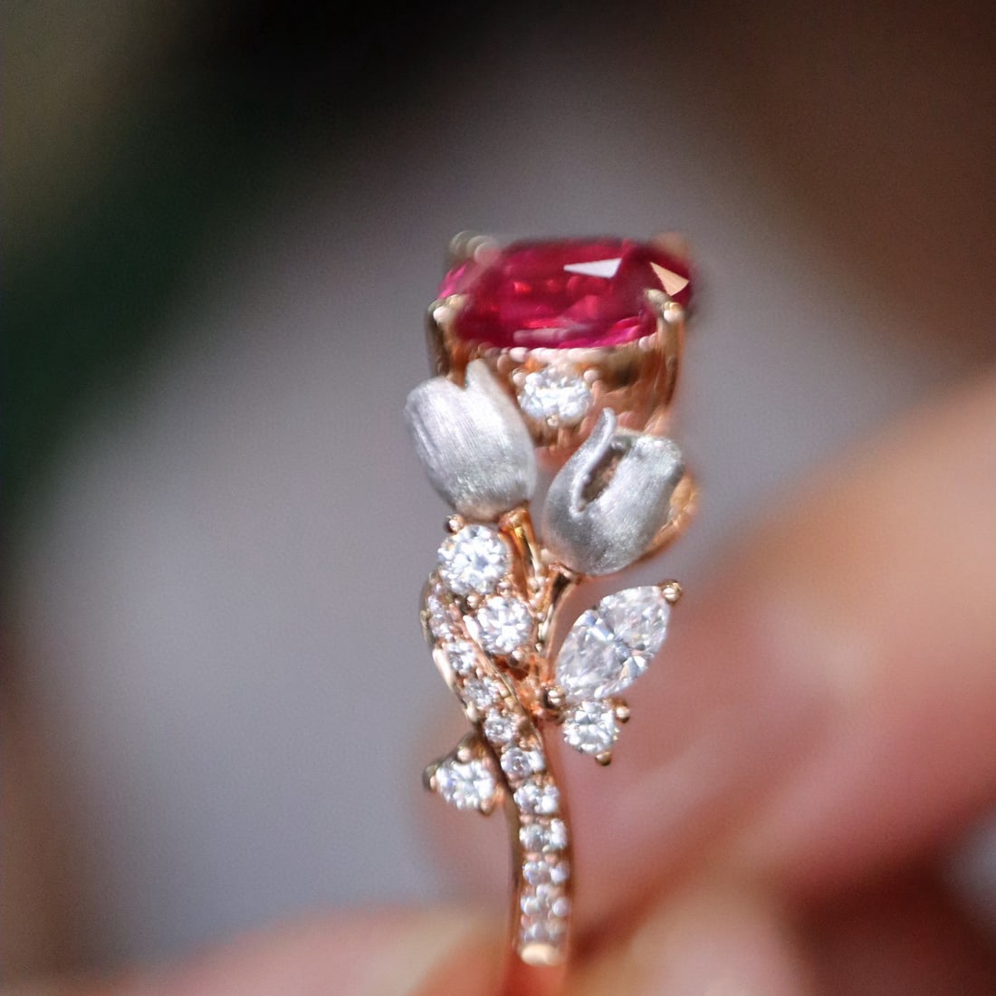 14k Gold 1.57 Ctw Natural Spinel & Diamond Ring - 2