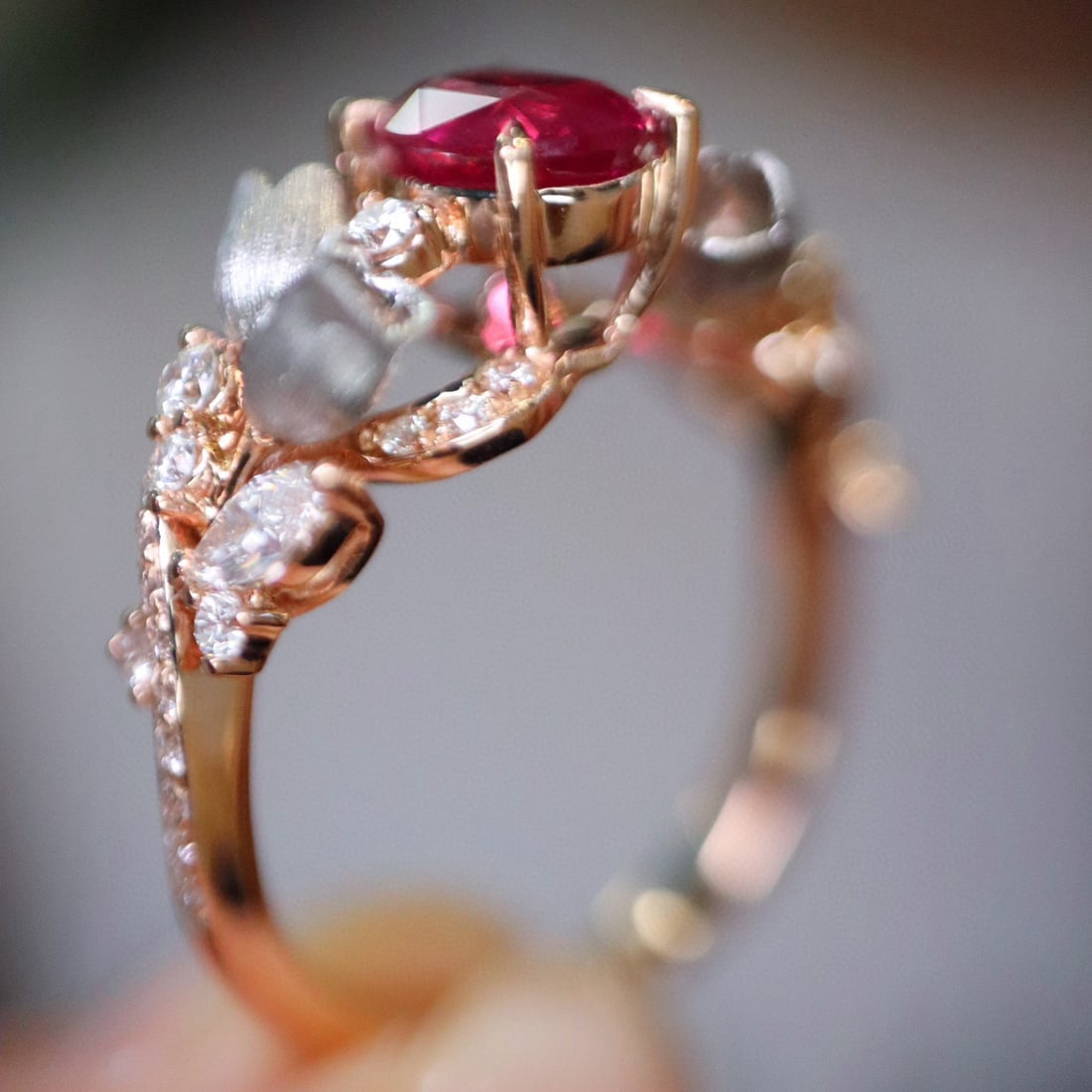 14k Gold 1.57 Ctw Natural Spinel & Diamond Ring - 3