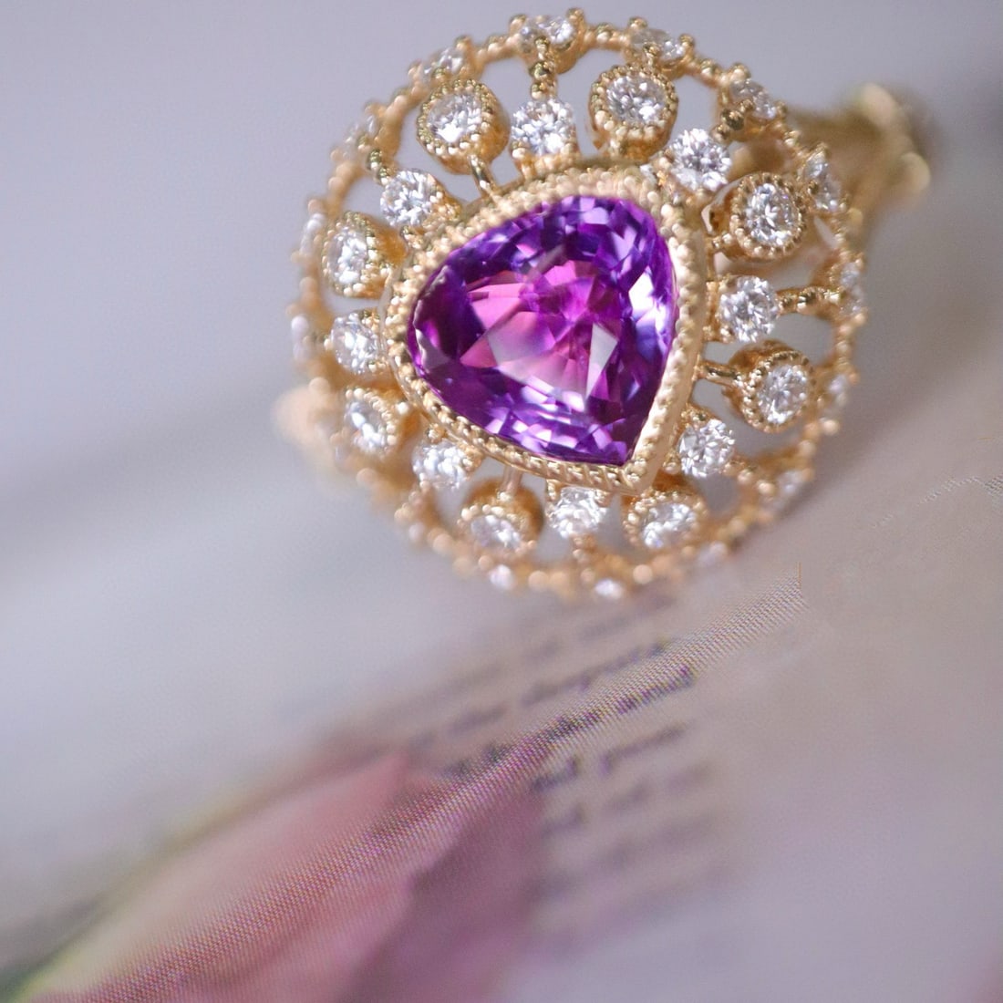 14k Gold 1.97 Ctw Natural Sapphire & Diamond Ring - 2