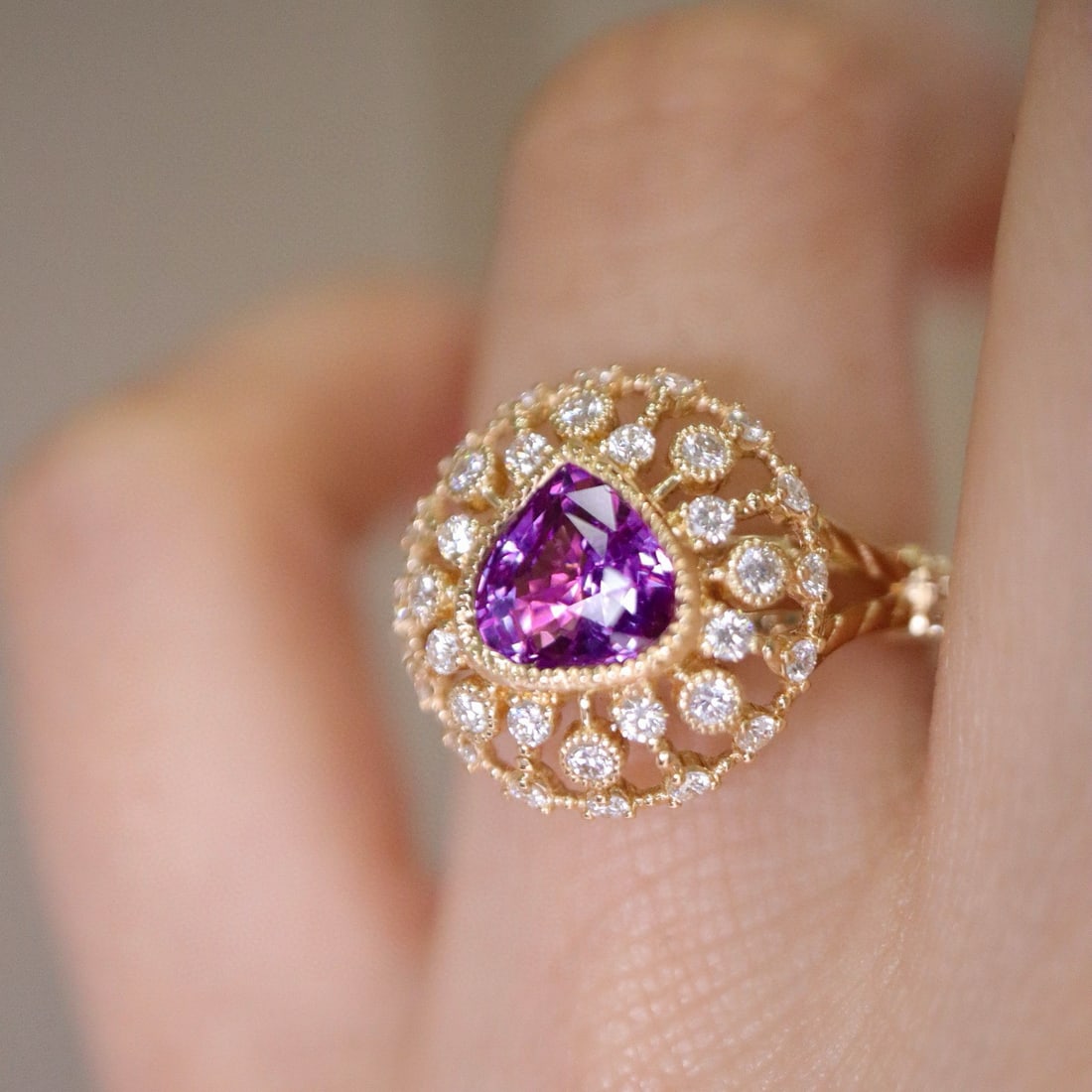 14k Gold 1.97 Ctw Natural Sapphire & Diamond Ring - 3