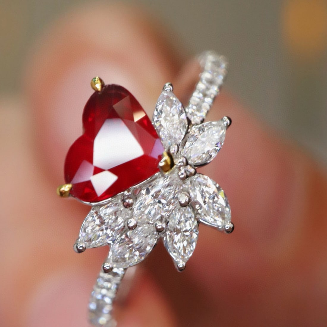 14k Gold 1.61 Ctw Natural Ruby & Diamond Ring - 2