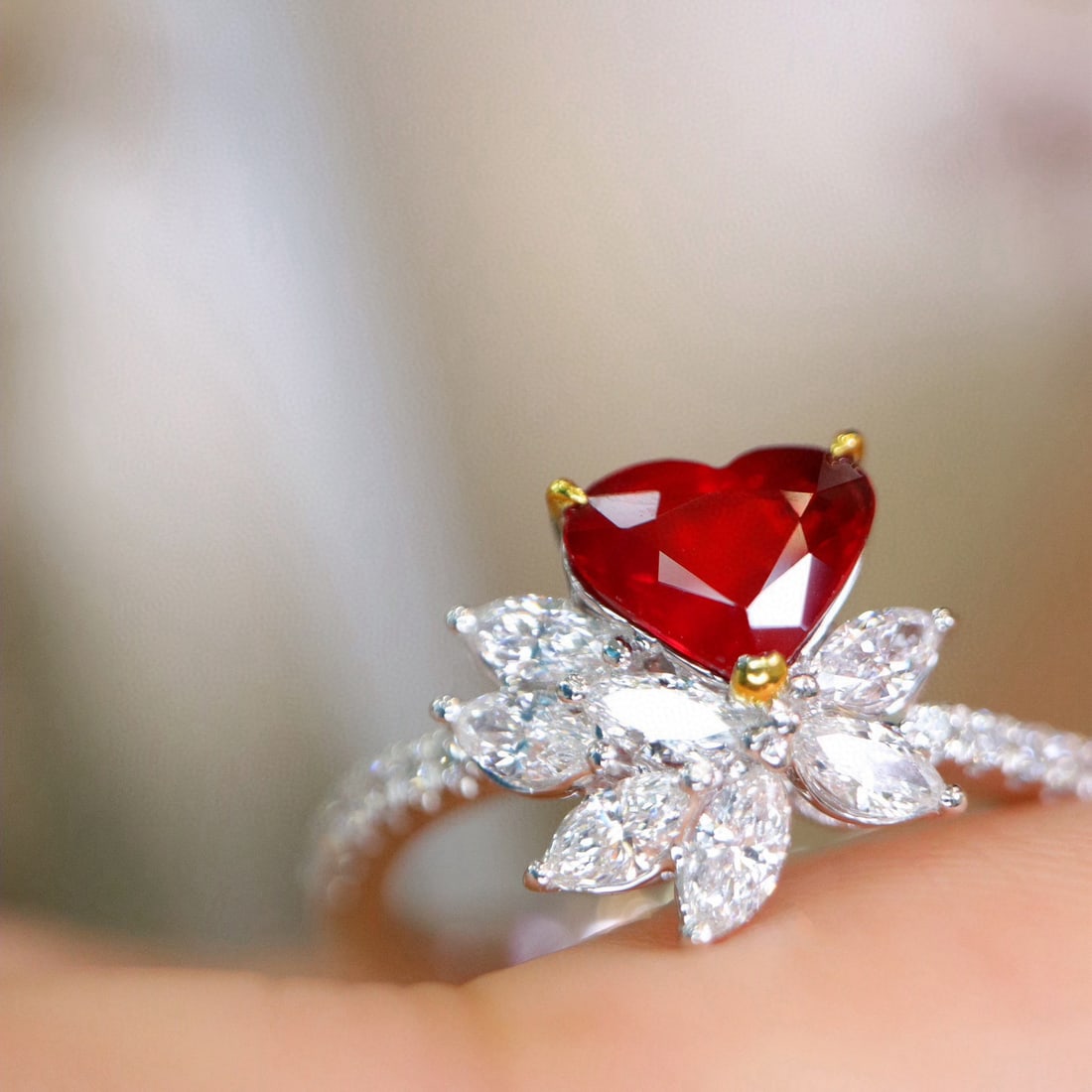 14k Gold 1.61 Ctw Natural Ruby & Diamond Ring - 3