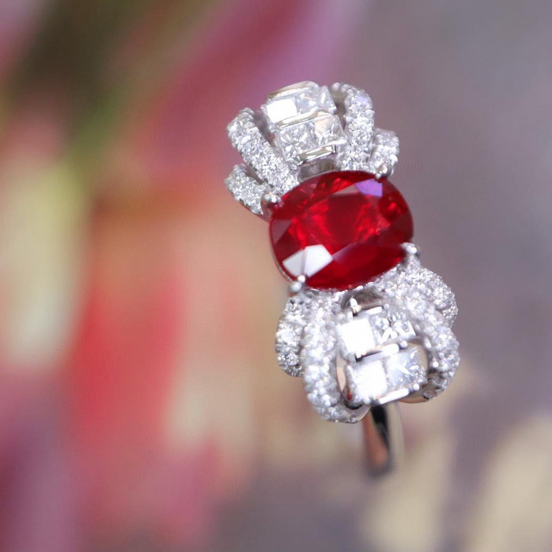 14k Gold 1.51 Ctw Natural Ruby & Diamond Ring - 4