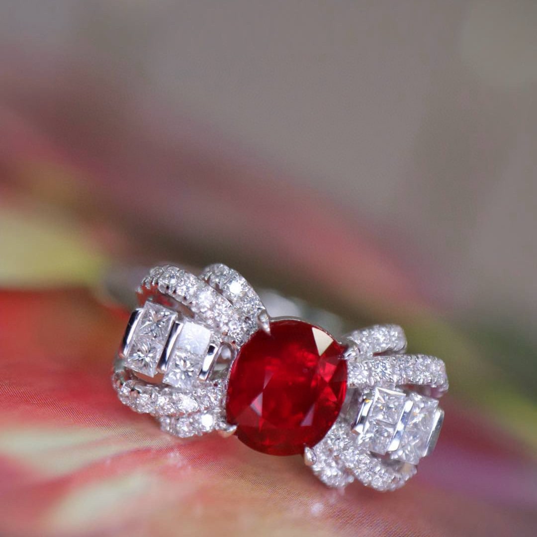 14k Gold 1.51 Ctw Natural Ruby & Diamond Ring - 5