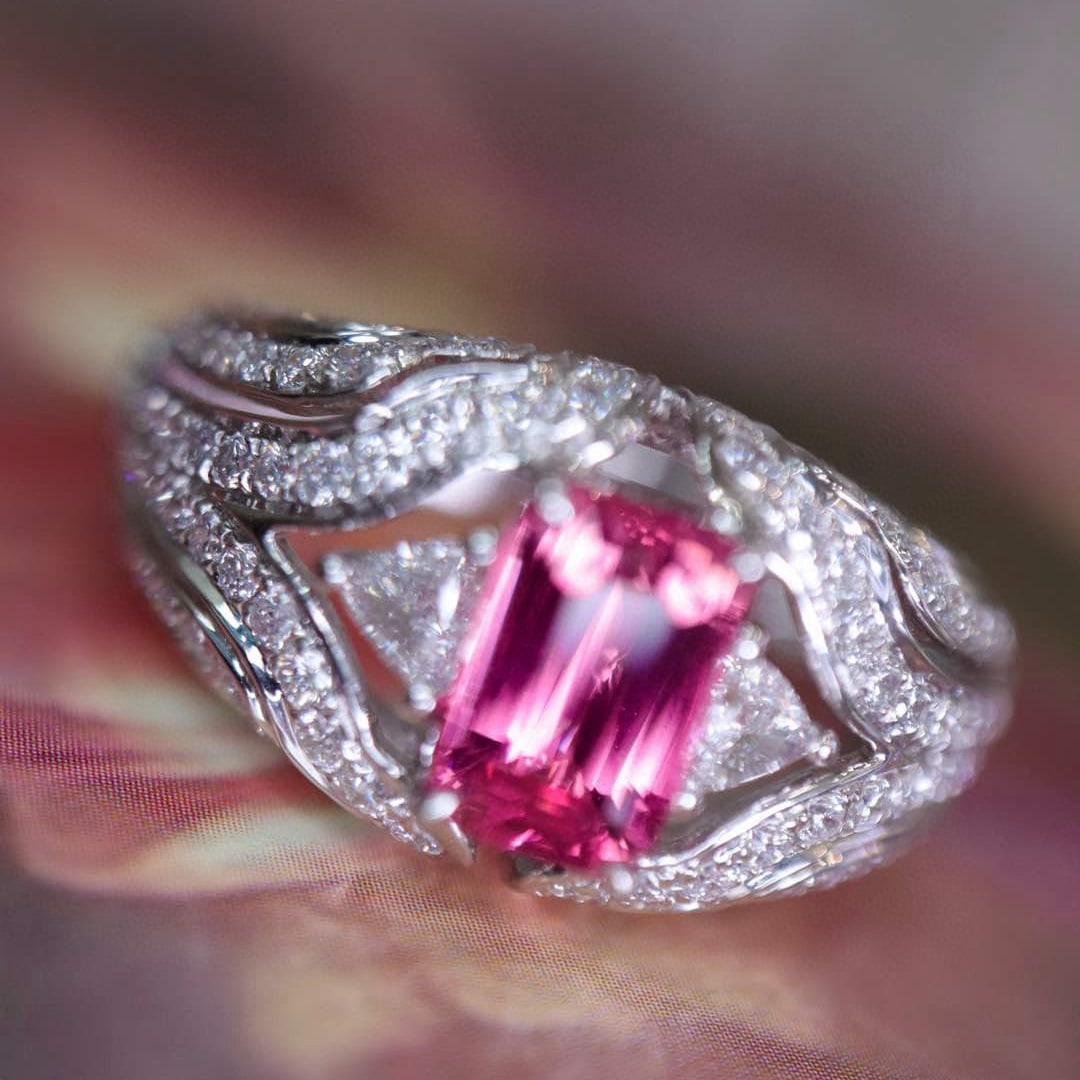 14k Gold 1.95 Ctw Natural Spinel & Diamond Ring - 2