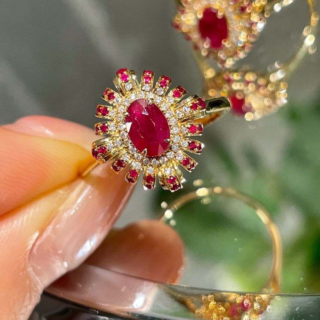 14k Gold 0.50 Ct Natural Ruby & Diamond Ring - 5