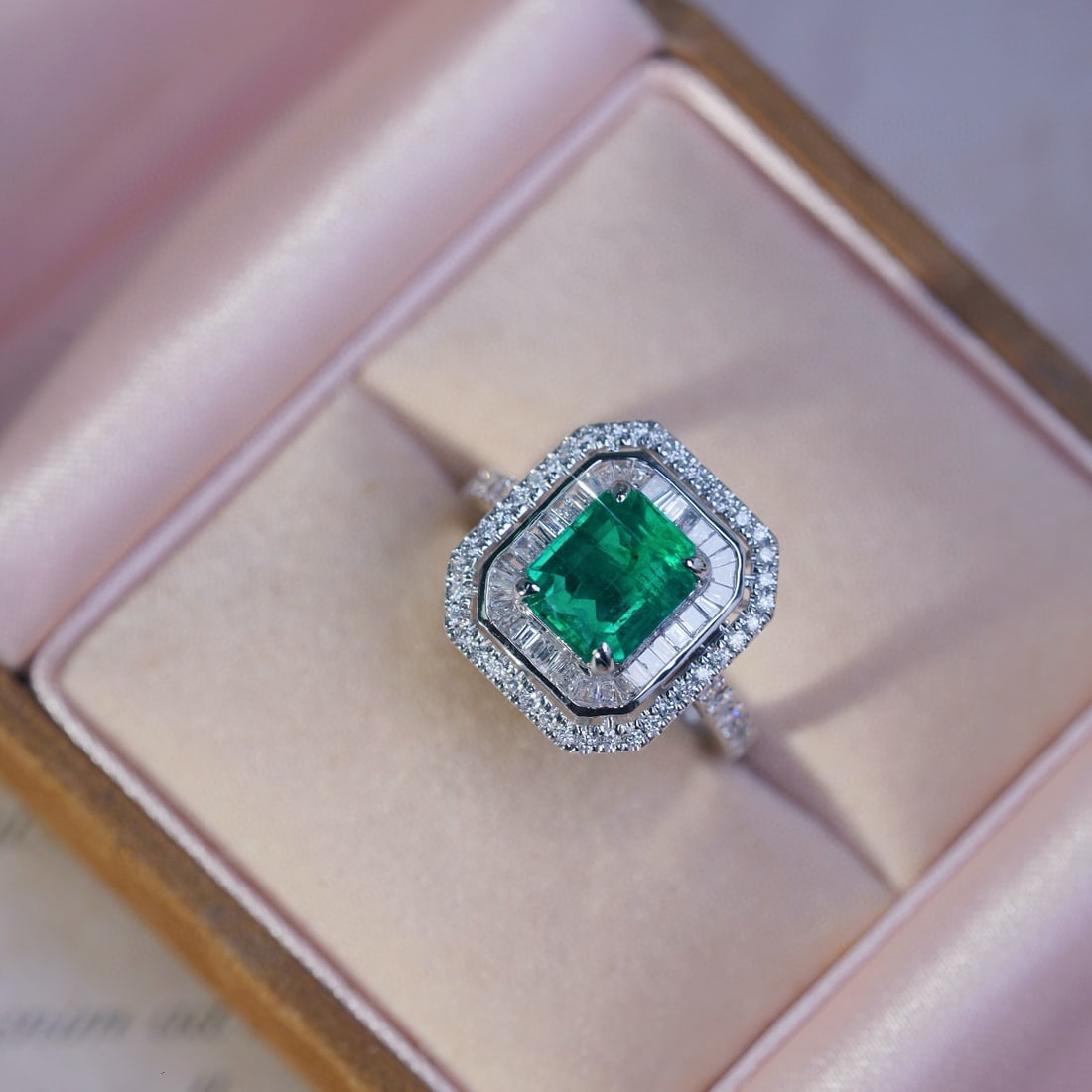14k Gold 2.99 Ctw Natural Emerald & Diamond Ring - 2