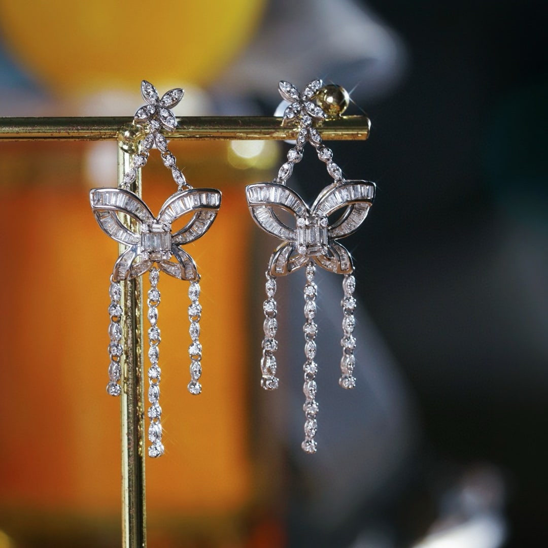 14k Gold 1.40 Ct Natural H Diamond Earrings - 3