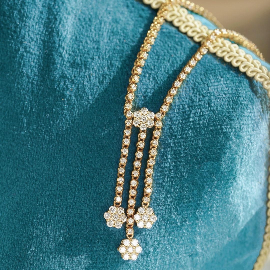 14k Gold 3.3 Ct Natural H Diamond Necklace - 2