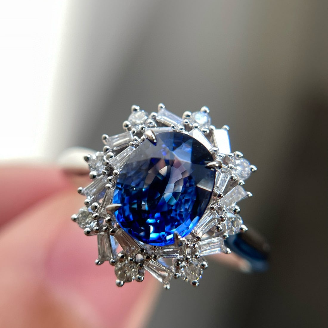 14k Gold 1.82 Ct Natural Sapphire & Diamond Ring - 2
