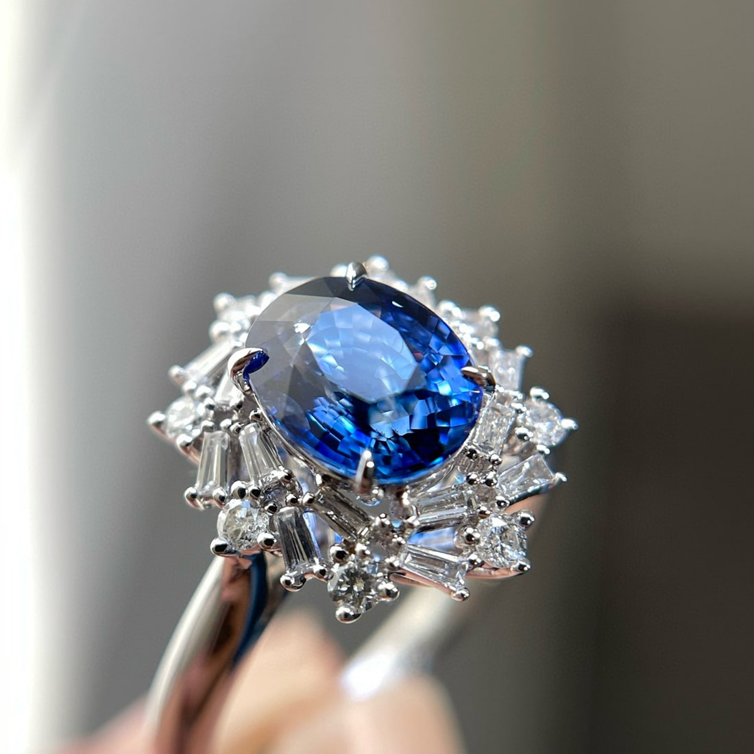 14k Gold 1.82 Ct Natural Sapphire & Diamond Ring - 3