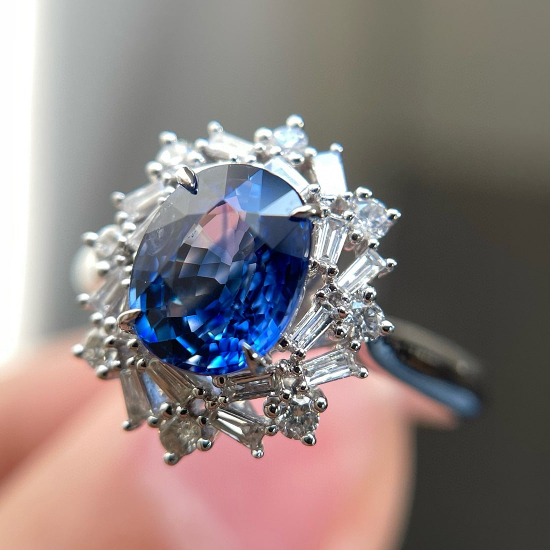 14k Gold 1.82 Ct Natural Sapphire & Diamond Ring - 5