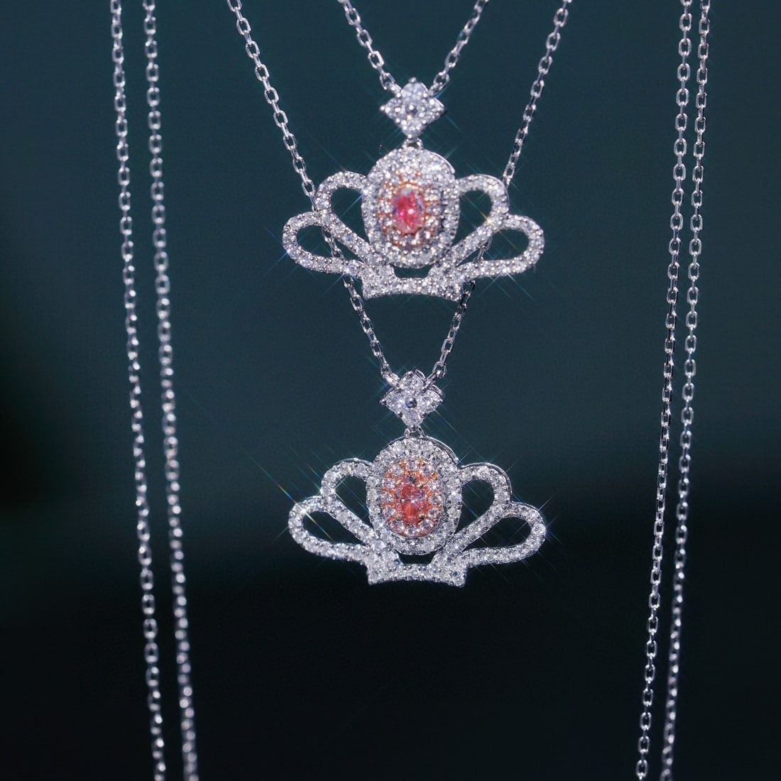 14k Gold 0.5 Ctw Natural Pink Diamond & Diamond Pendant( Without Chain ) - 2