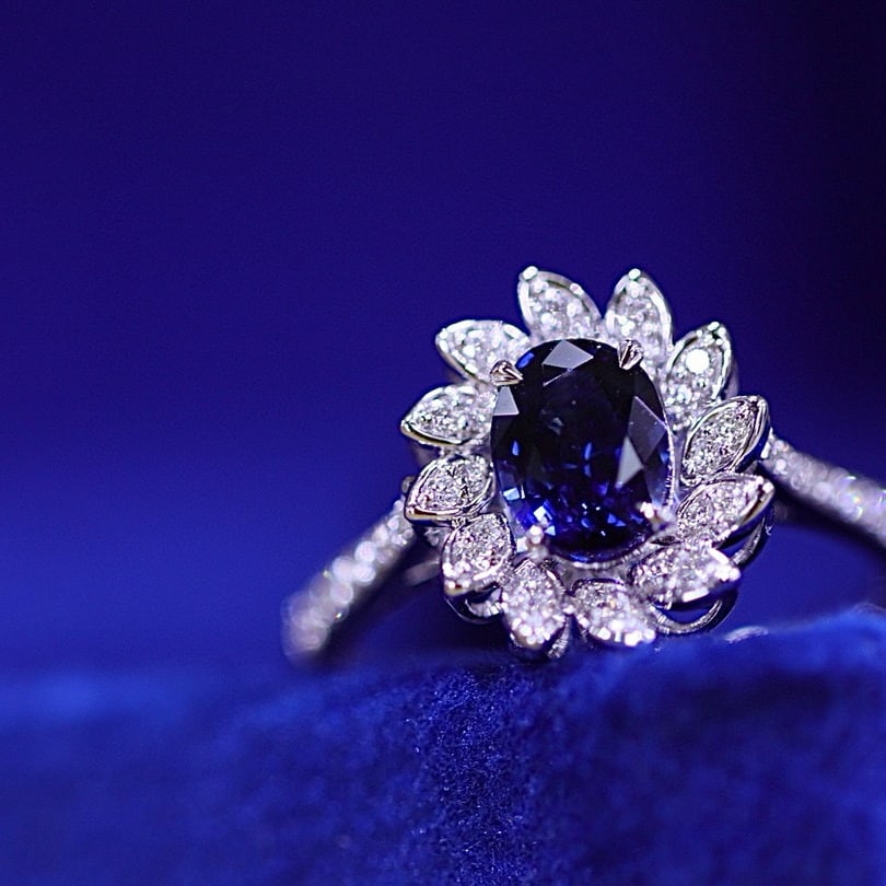 14k Gold 1.39 Ctw Natural Sapphire & Diamond Ring - 4