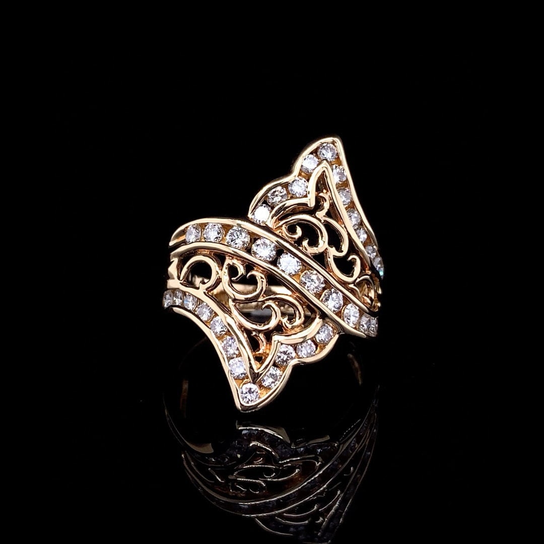 14k Gold 1.00 Ct Natural H Diamond Ring: Ref:230990001 // gold content:14k gold // ring size:7. 25us // // main gemstone:diamond // shape:round // carat weight:1. 00ct // clarity grade:vs-si // color:h // treatment:natural // cut grade:g //