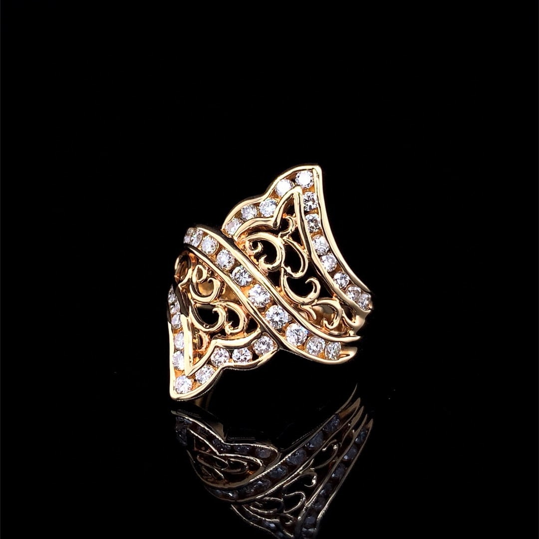14k Gold 1.00 Ct Natural H Diamond Ring - 2
