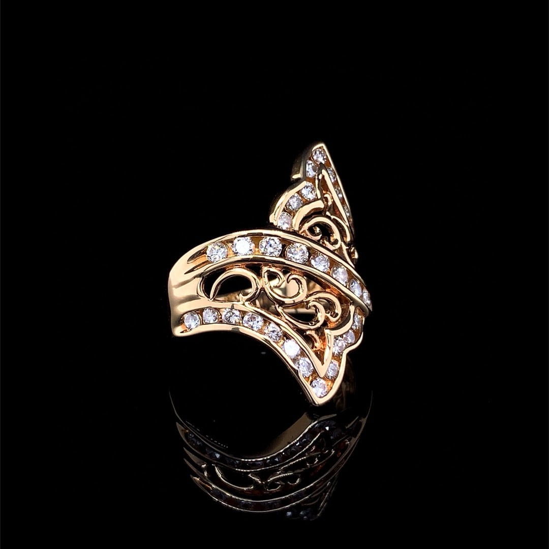 14k Gold 1.00 Ct Natural H Diamond Ring - 3