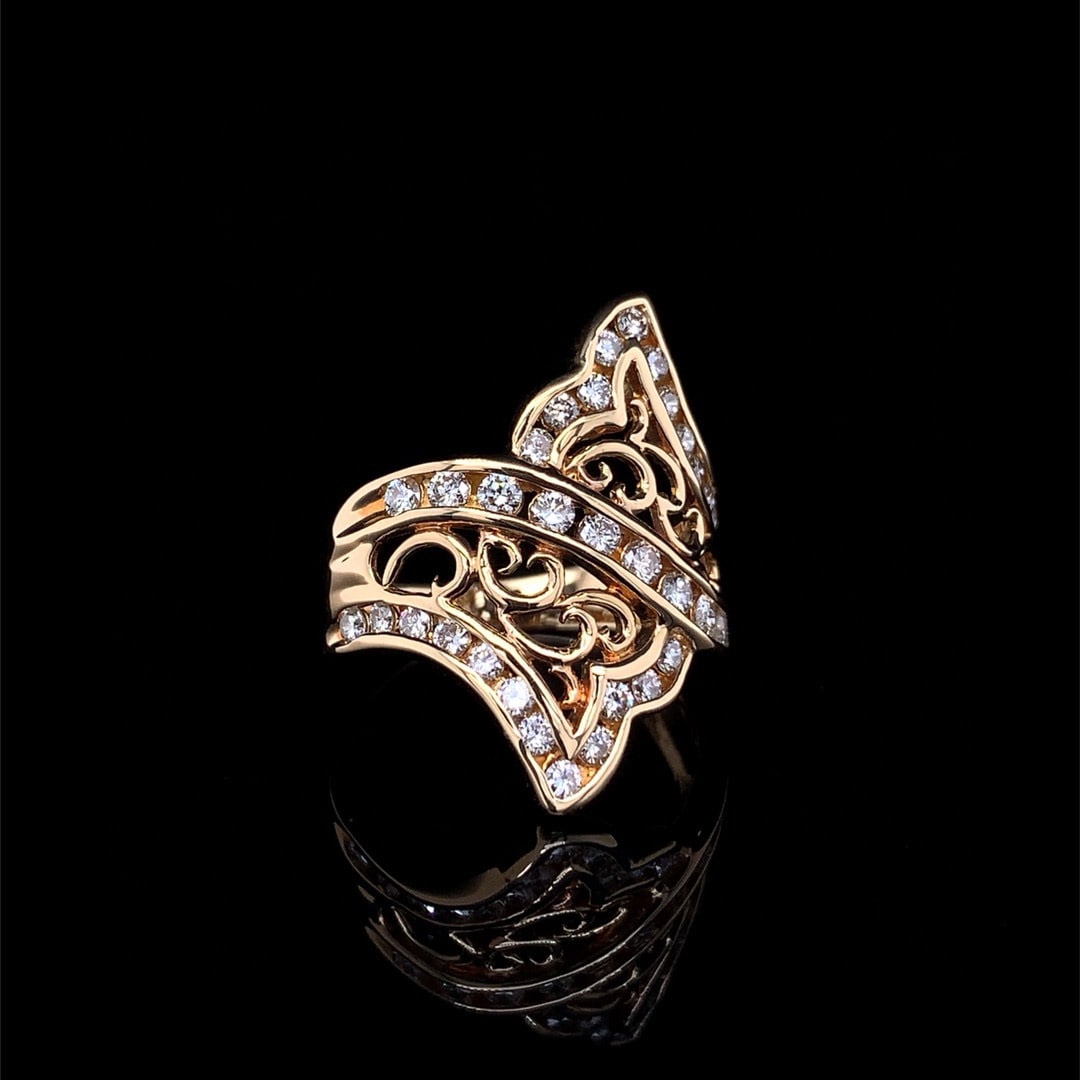 14k Gold 1.00 Ct Natural H Diamond Ring - 4