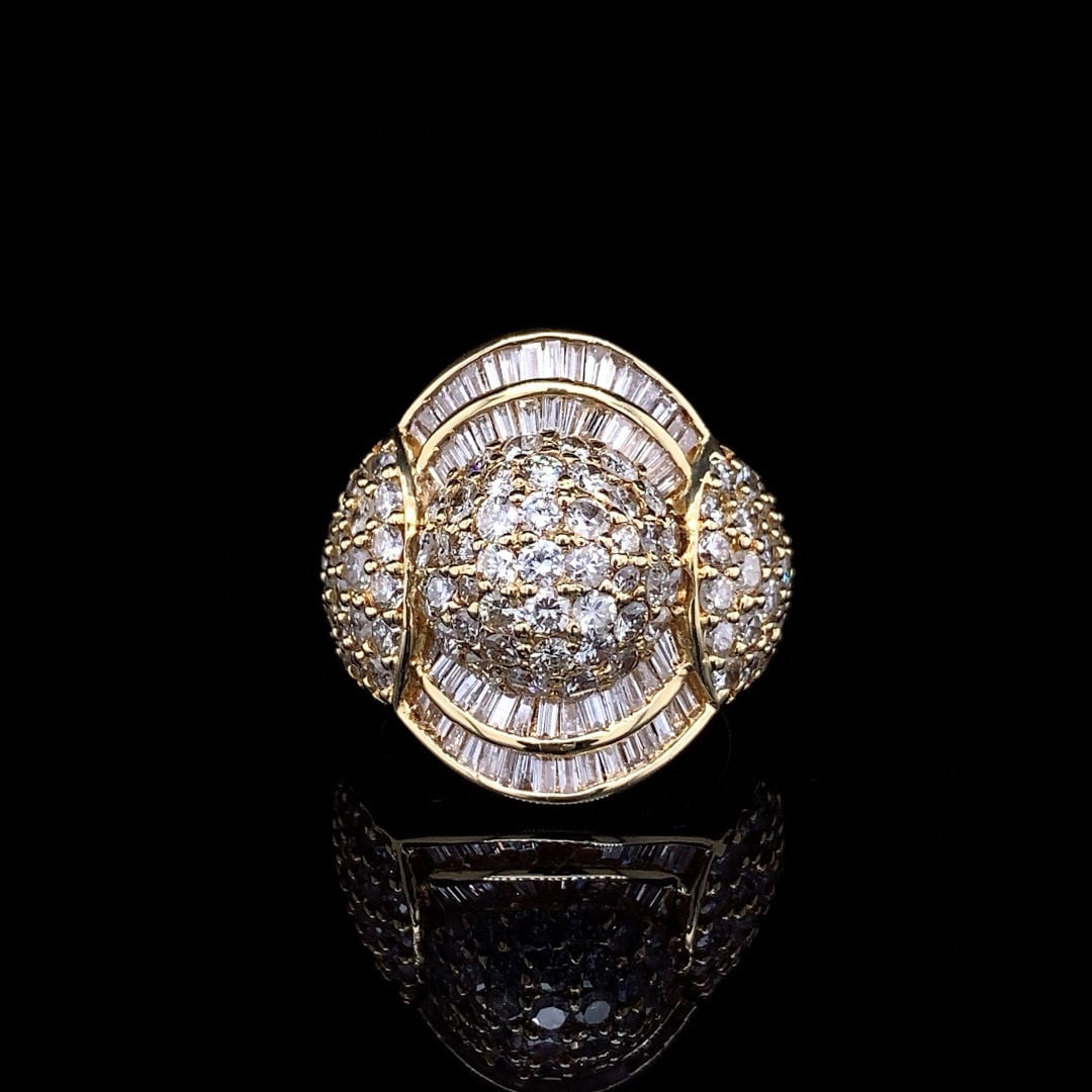 14k Gold 3.62 Ct Natural H Diamond Ring: Ref:230990002 // gold content:14k gold // ring size:7. 25us // // main gemstone:diamond // shape:multiply // carat weight:3. 62ct // clarity grade:vs-si // color:h // treatment:natural // Low