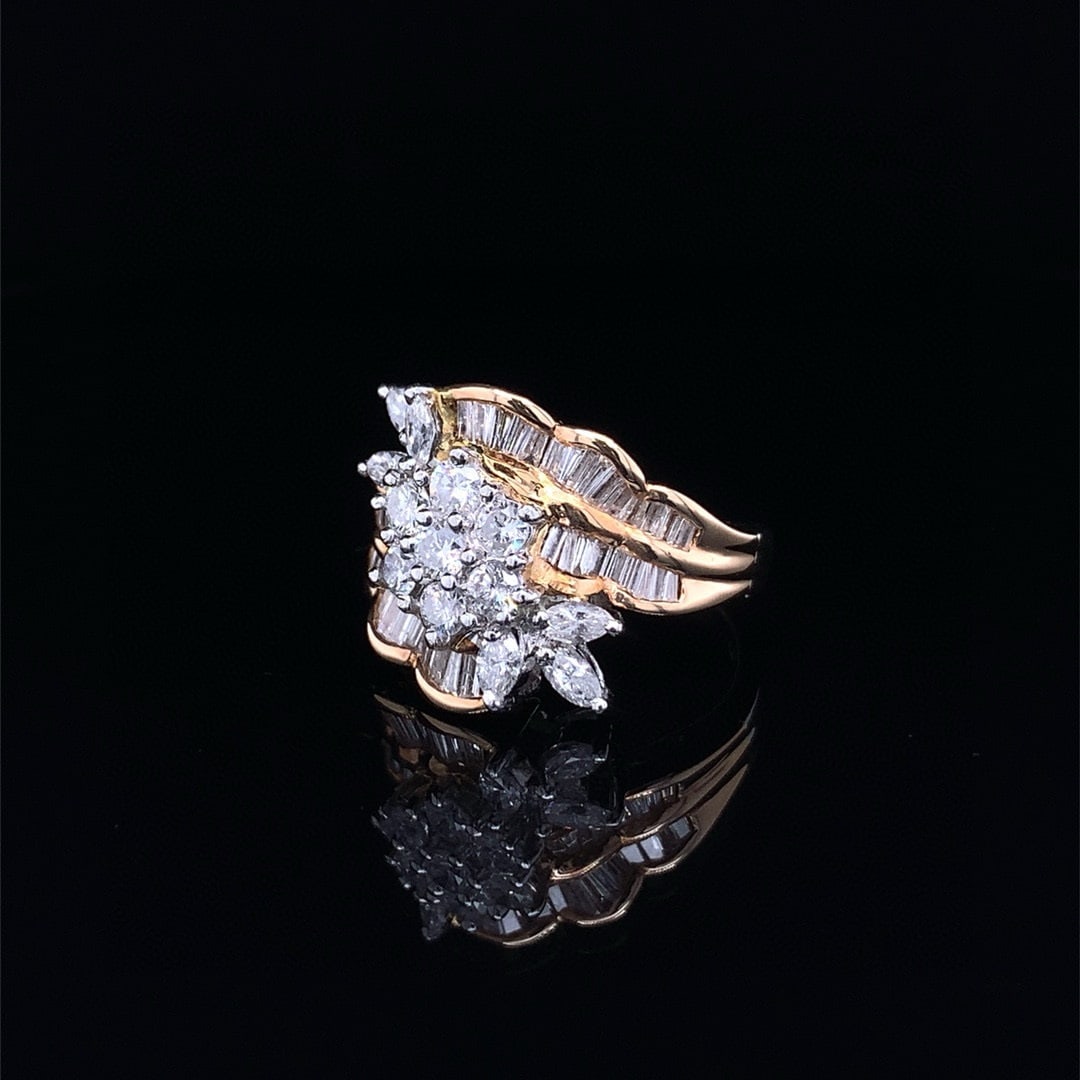 14k Gold 1.50 Ct Natural H Diamond Ring - 2
