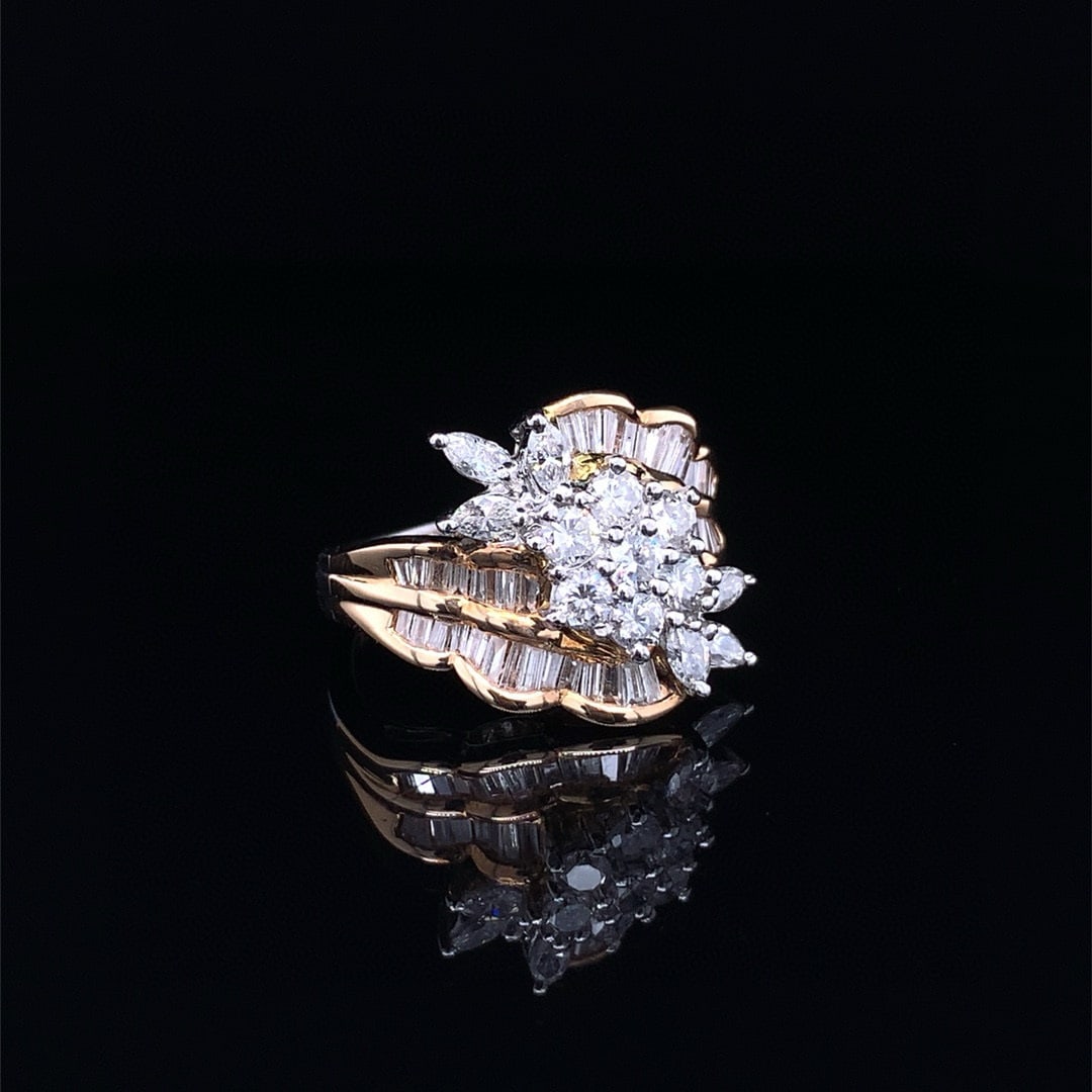 14k Gold 1.50 Ct Natural H Diamond Ring - 3