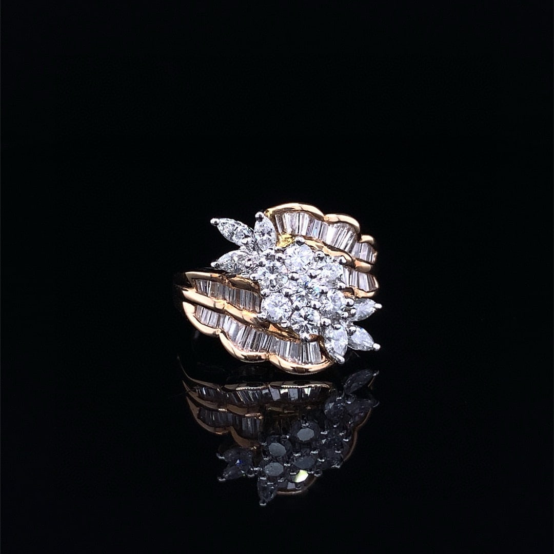 14k Gold 1.50 Ct Natural H Diamond Ring - 4