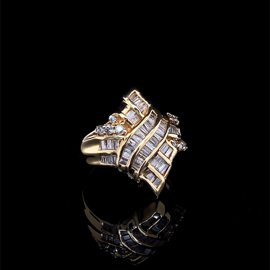 14k Gold 1.01 Ct Natural H Diamond Ring - 3