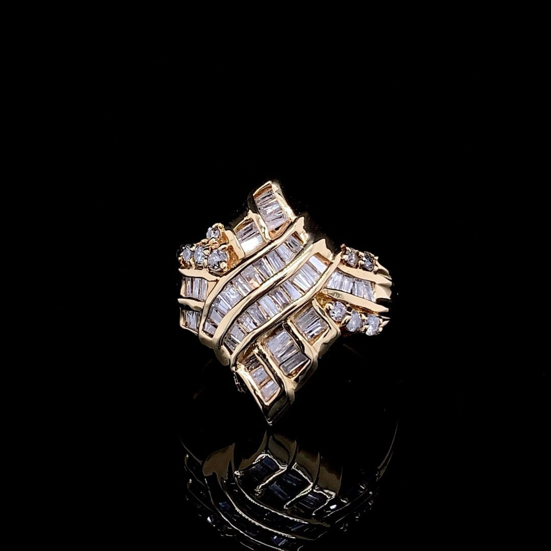 14k Gold 1.01 Ct Natural H Diamond Ring - 4