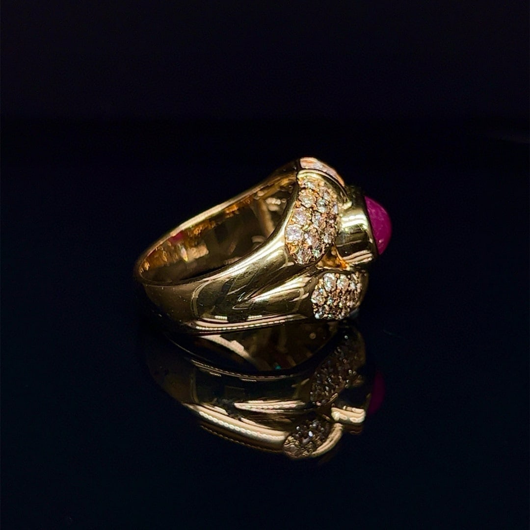 14k Gold 3.39 Ctw Natural Ruby & Diamond Ring - 3