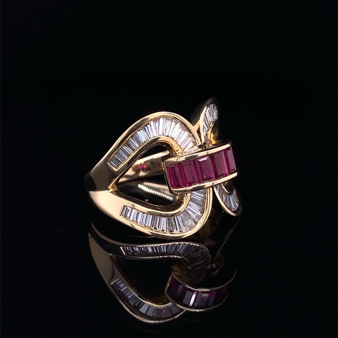 14k Gold 2.40 Ctw Natural Ruby & Diamond Ring - 2