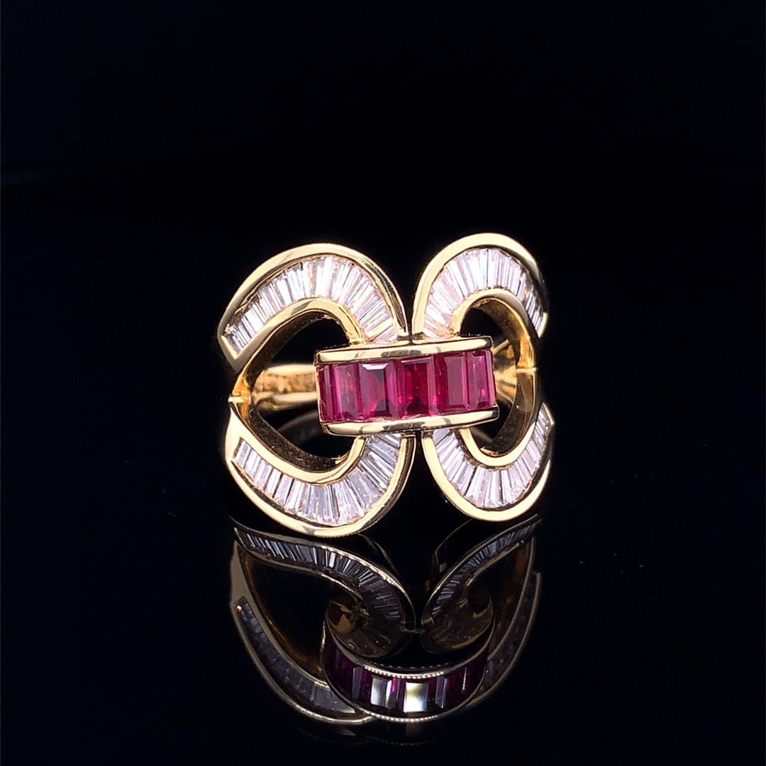 14k Gold 2.40 Ctw Natural Ruby & Diamond Ring - 3