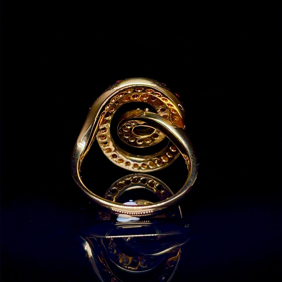 14k Gold 0.95 Ctw Natural Ruby & Diamond Ring - 4