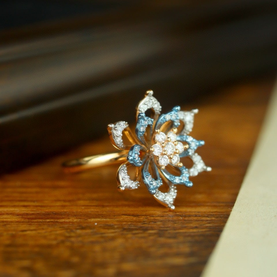 14k Gold 0.5 Ct Natural H Diamond Ring - 2