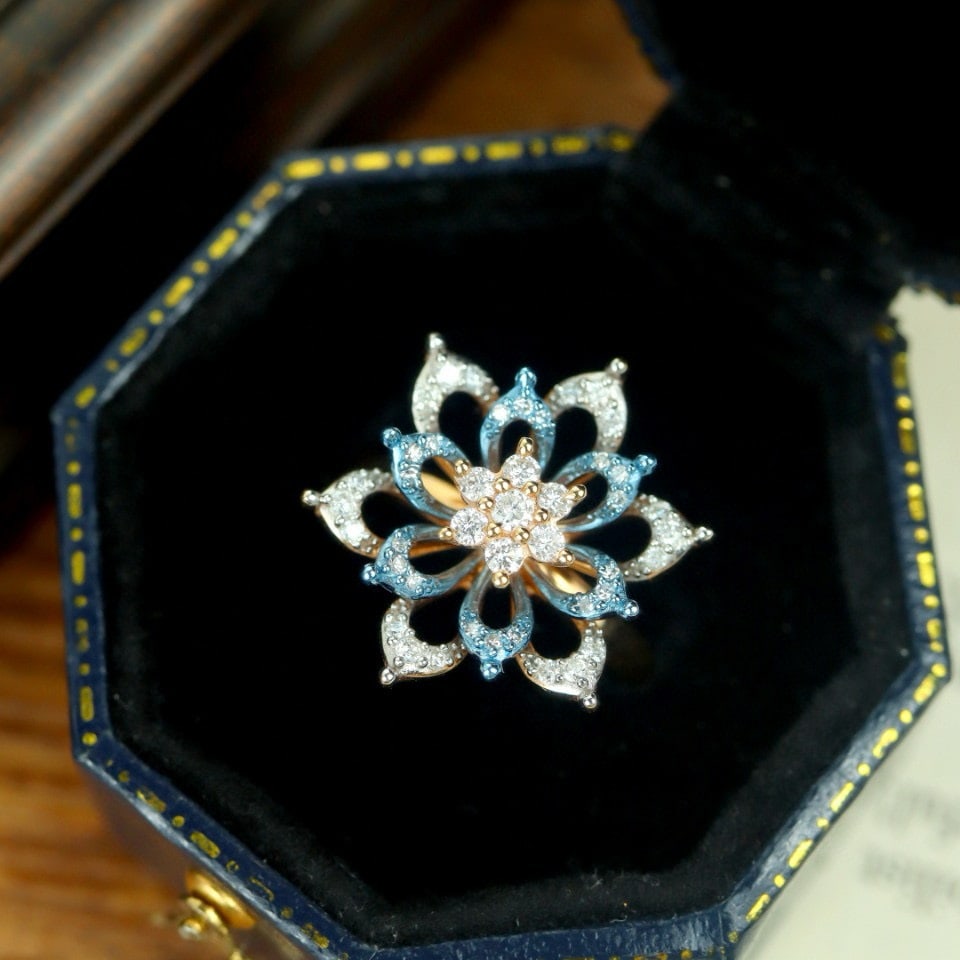 14k Gold 0.5 Ct Natural H Diamond Ring - 3
