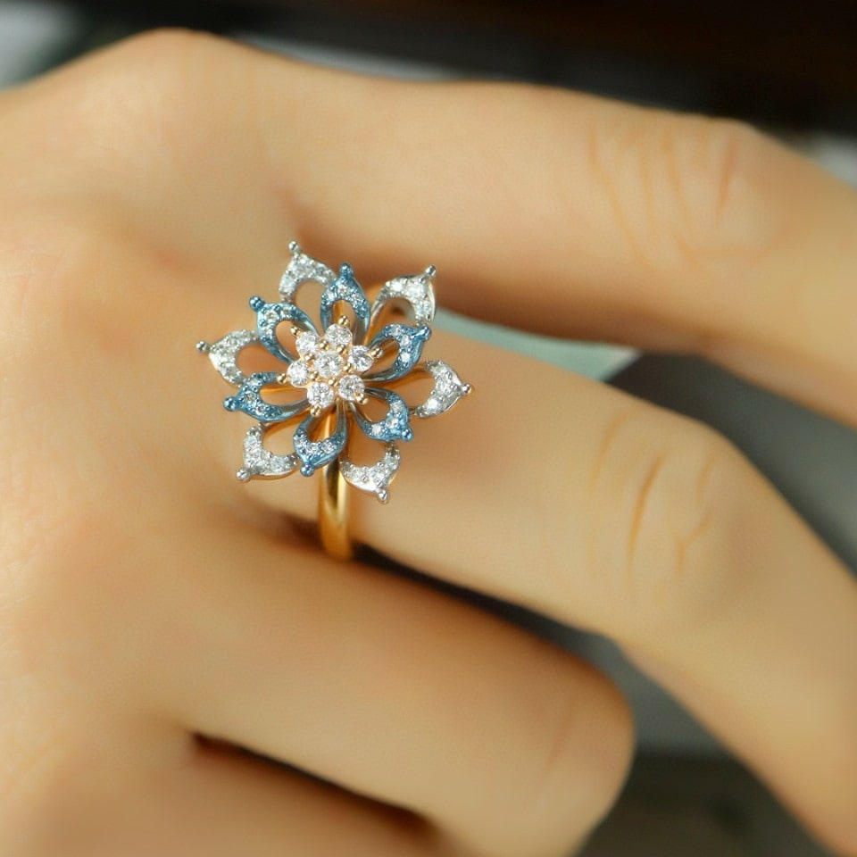 14k Gold 0.5 Ct Natural H Diamond Ring - 5