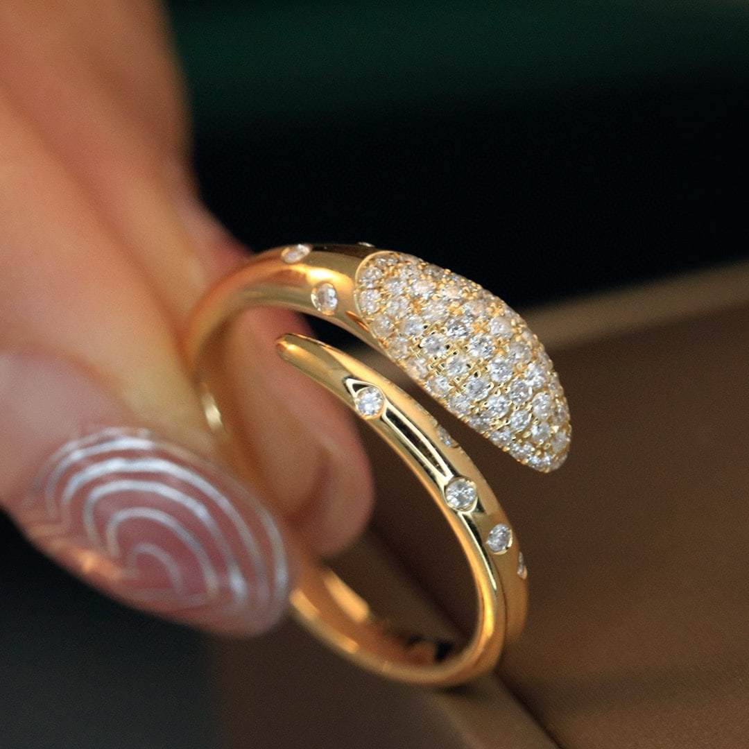 14k Gold 0.4 Ct Natural H Diamond Ring - 2