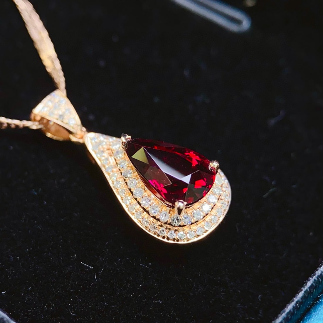 14k Gold 1.89 Ctw Natural Tourmaline & Diamond Pendant( Without Chain ) - 2