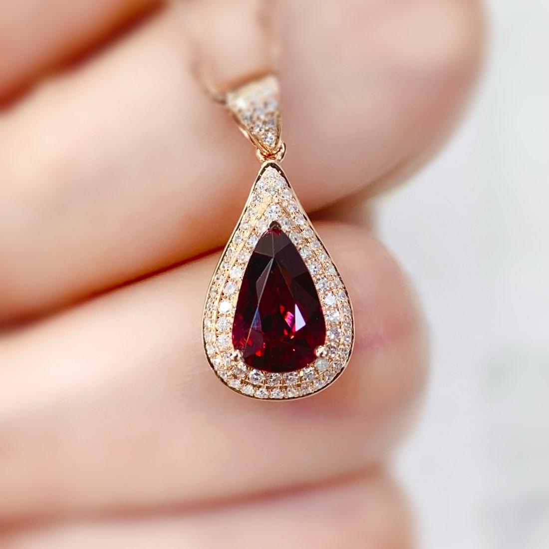 14k Gold 1.89 Ctw Natural Tourmaline & Diamond Pendant( Without Chain ) - 4