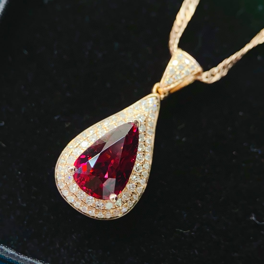 14k Gold 1.89 Ctw Natural Tourmaline & Diamond Pendant( Without Chain ) - 6