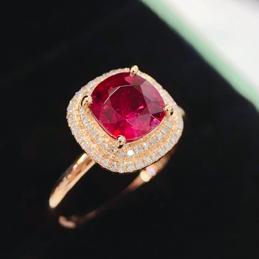 14k Gold 1.95 Ctw Natural Tourmaline & Diamond Ring - 4