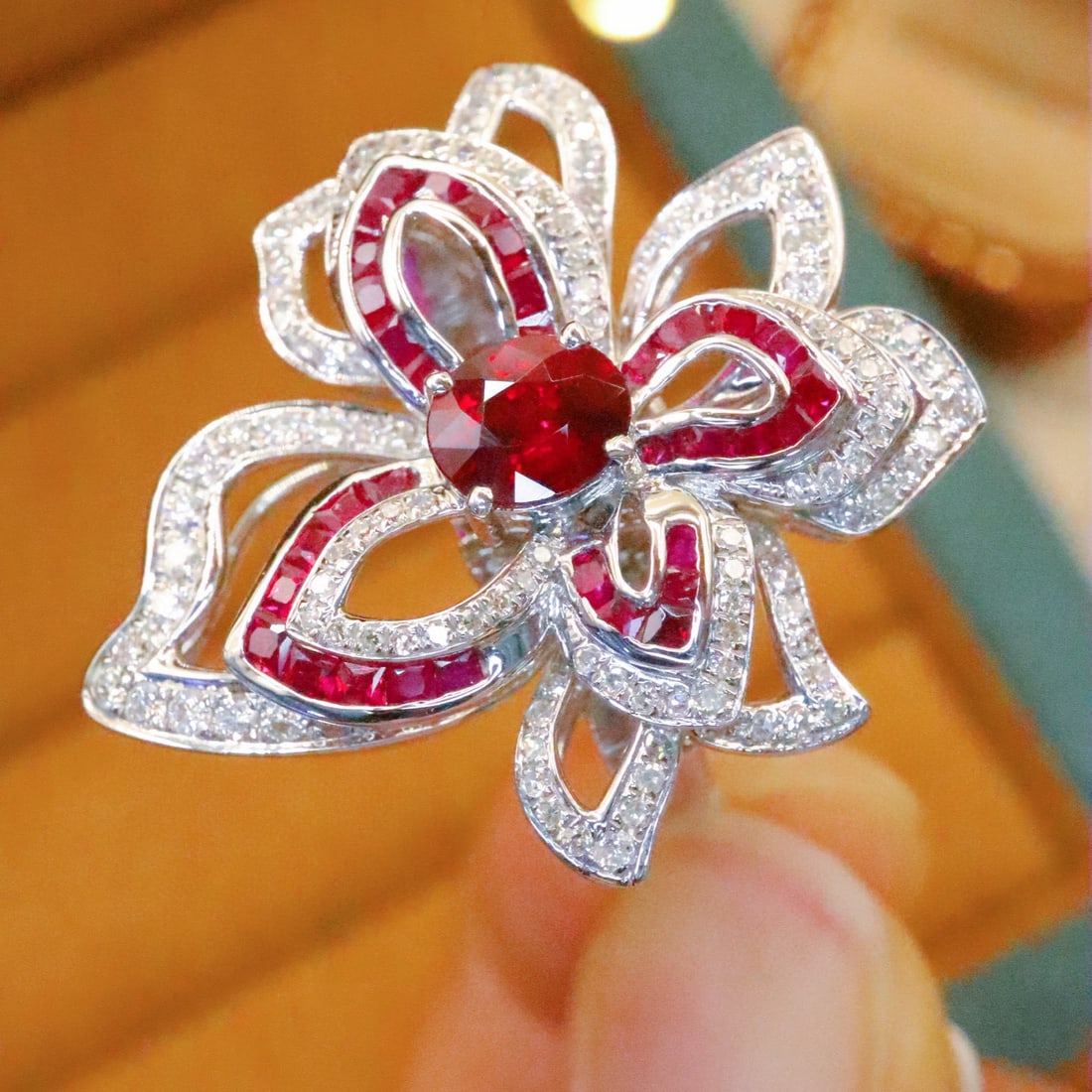 14k Gold 1.84 Ctw Natural Ruby & Ruby Ring/pendant( Without Chain ) - 2
