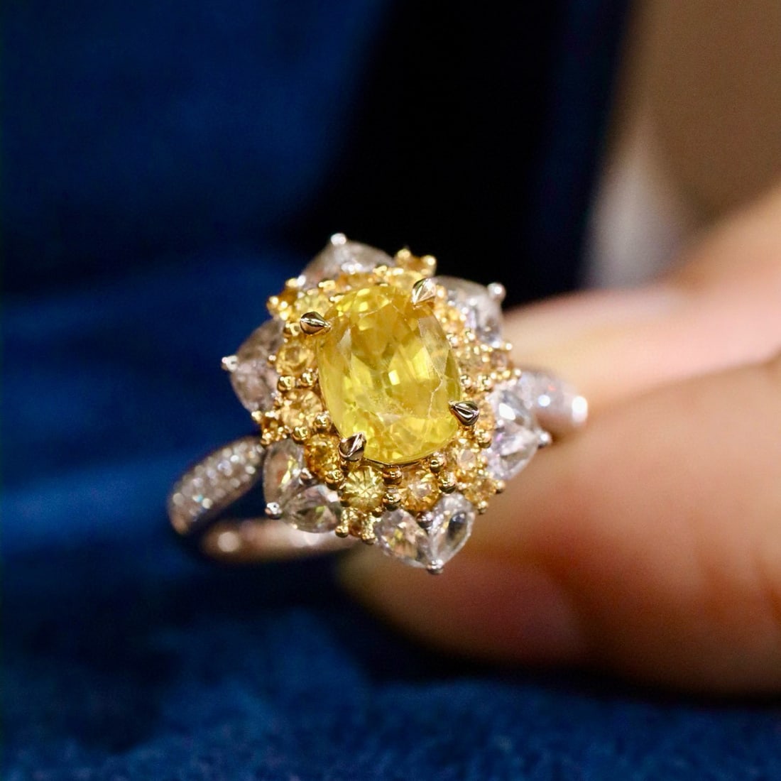 14k Gold 1.13 Ctw Natural Sapphire & Diamond Ring - 4