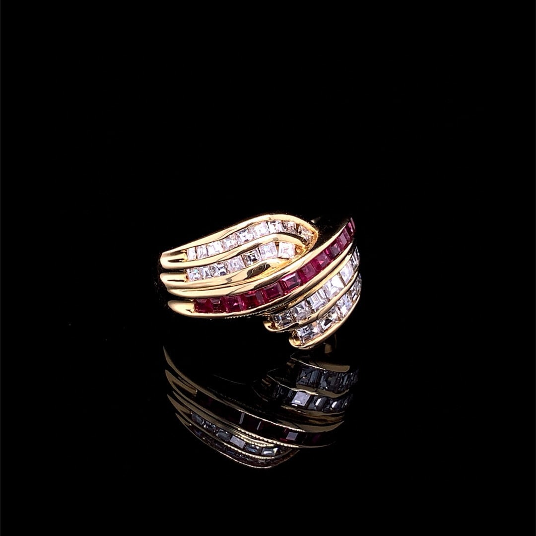 14k Gold 1.59 Ctw Natural Ruby & Diamond Ring - 4