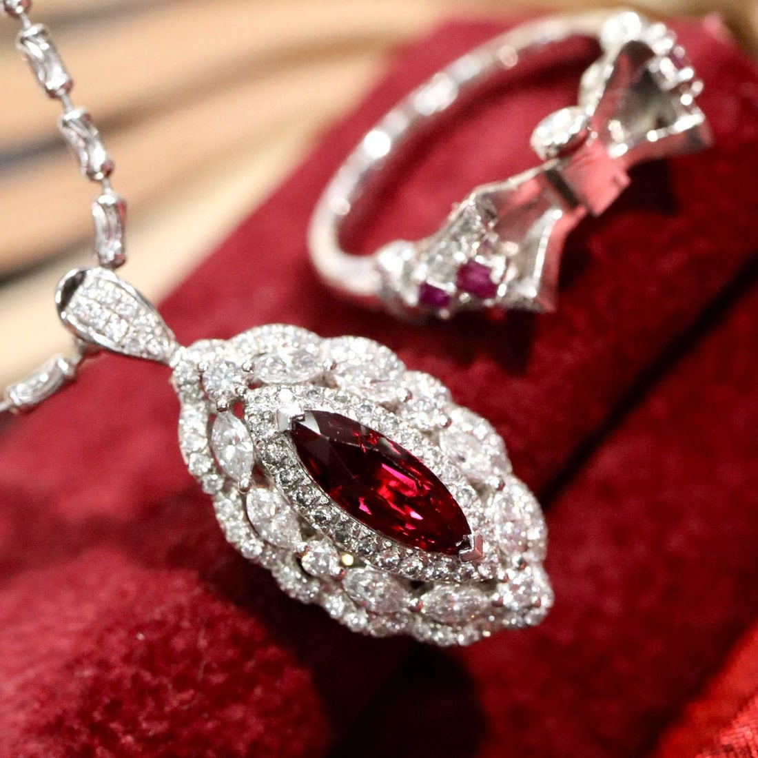 14k Gold 1.91 Ctw Natural Ruby & Diamond Ring/pendant( Without Chain ) - 3