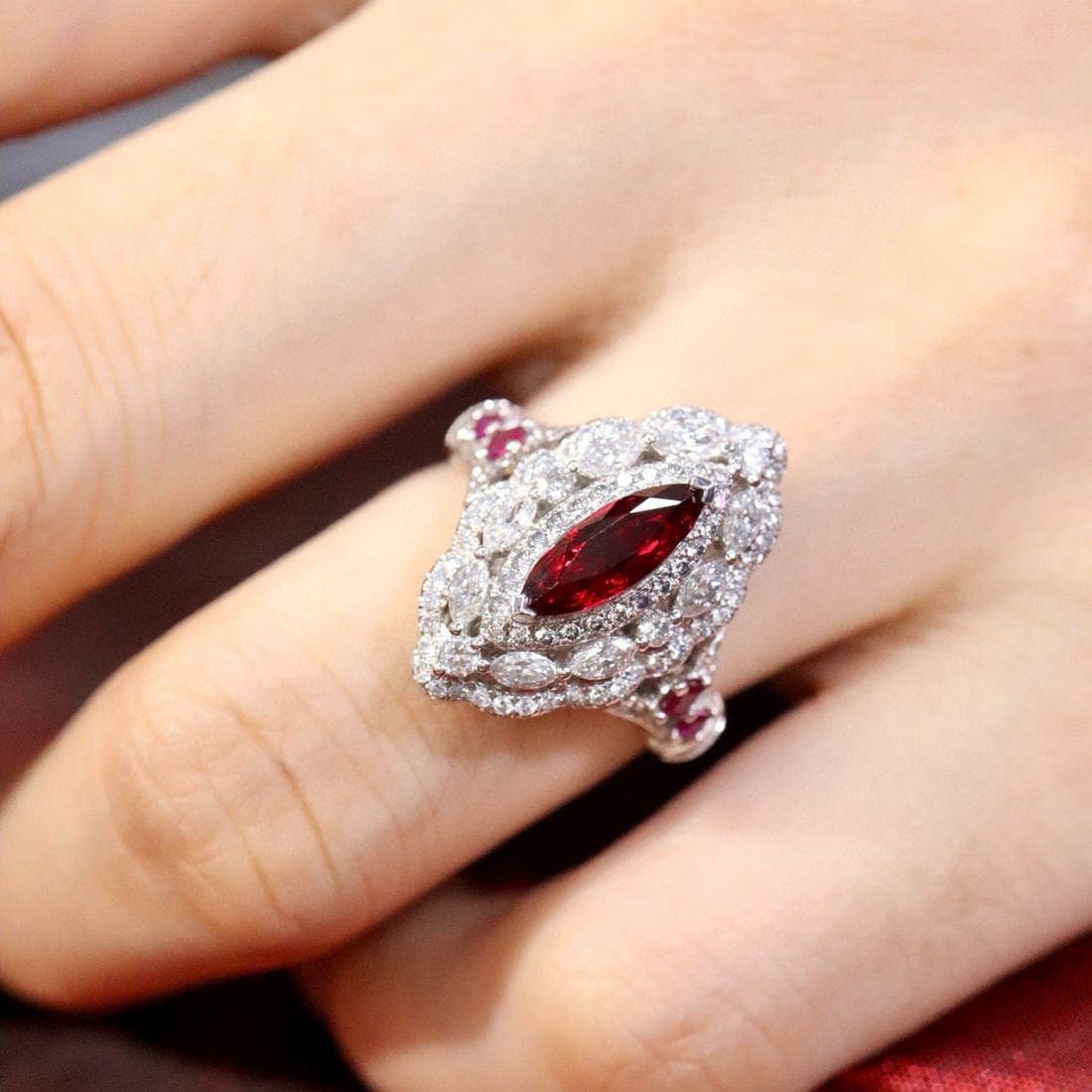 14k Gold 1.91 Ctw Natural Ruby & Diamond Ring/pendant( Without Chain ) - 4