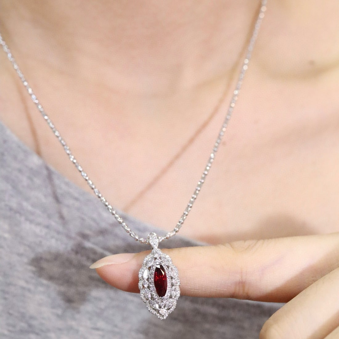 14k Gold 1.91 Ctw Natural Ruby & Diamond Ring/pendant( Without Chain ) - 5