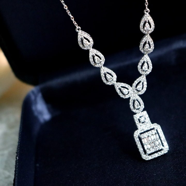 14k Gold 1.15 Ct Natural H Diamond Necklace - 3